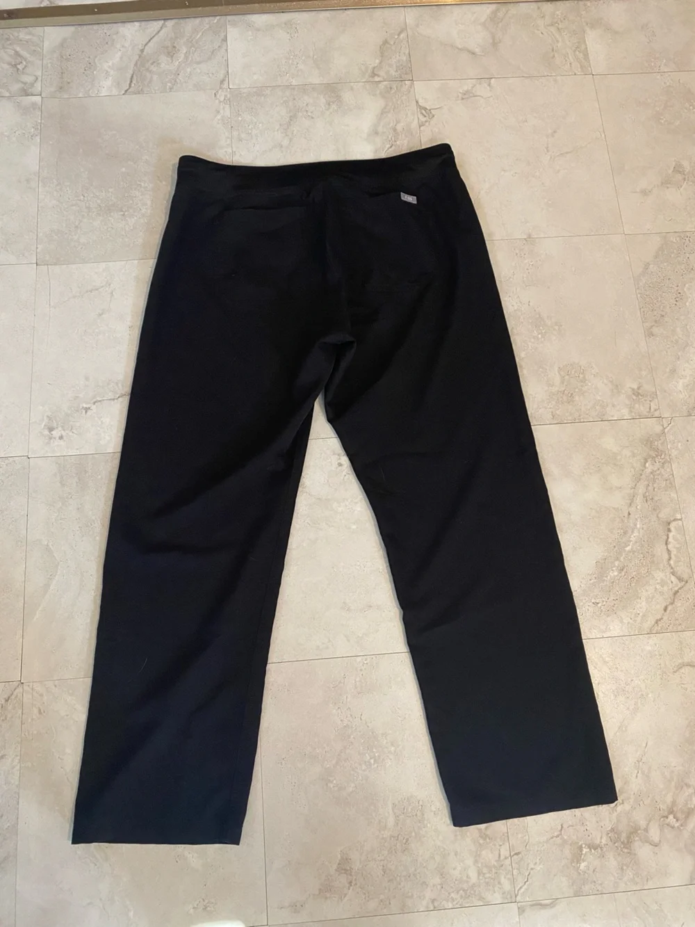 FIGS Black Sweatpants with Gray Drawstring